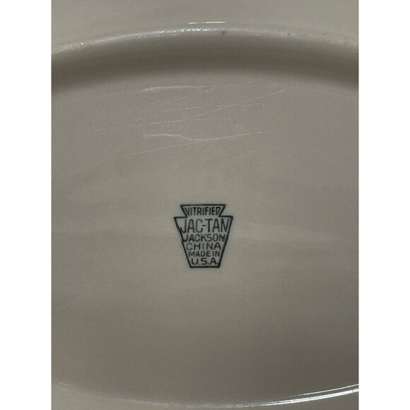 Jackson China Restaurant Ware Oval Platter Jac Tan Brown Stripe 9 x 12 Inch - Picture 4 of 6